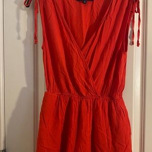Women’s Orange/Red Sleeveless Wrap Front Dress